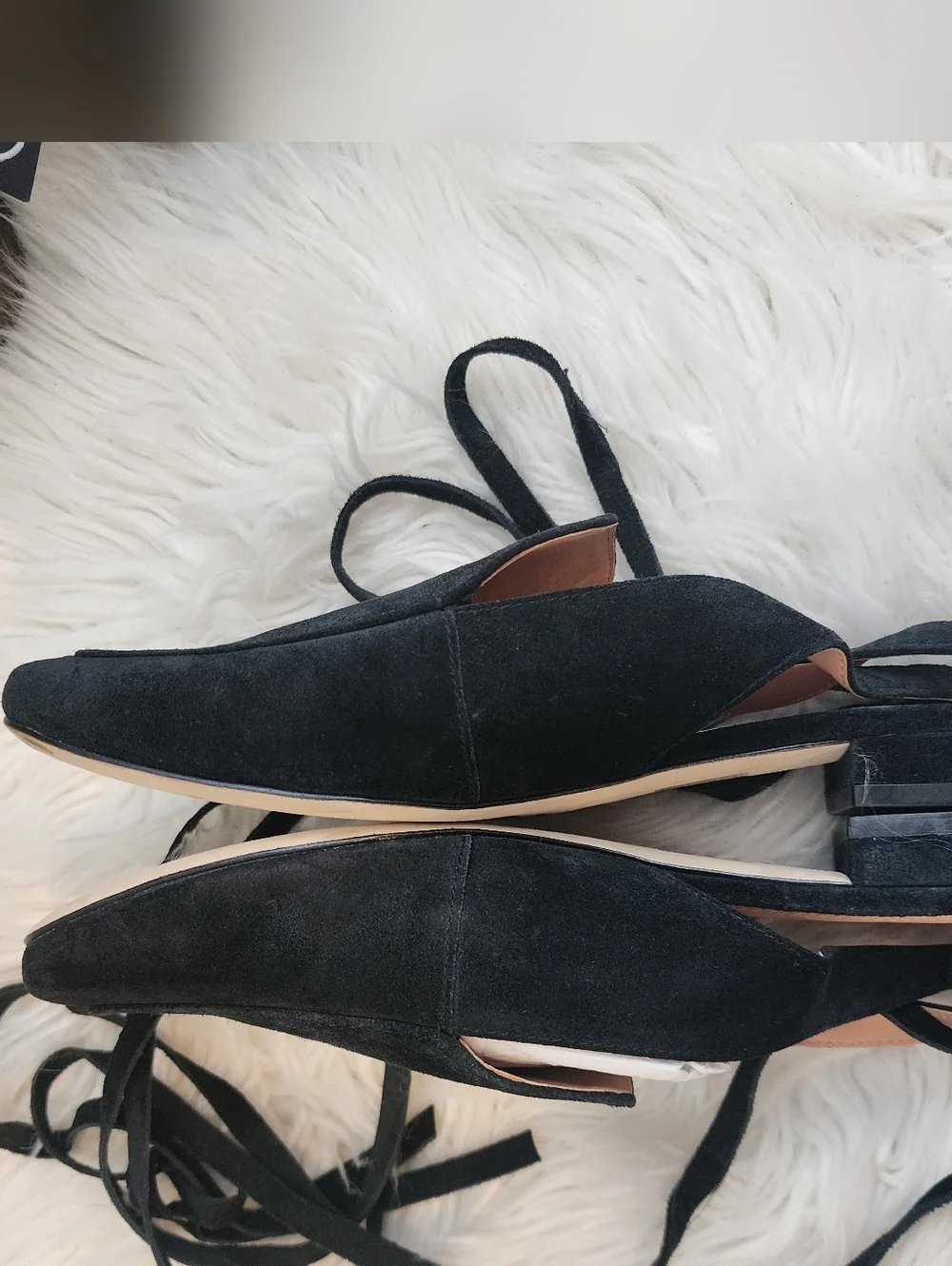 SIGERSON MORRISON LACE UP SUEDE LEATHER SQUARE TOE BLACK SHOES NWOT SIZE 7.5